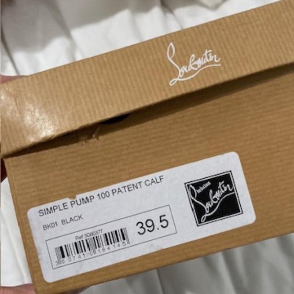 LOUBOUTIN "SIMPLE PUMP -Blk Patent Leather, EU 39.5/US 9.5;  Excellent Condition - Picture 6 of 8